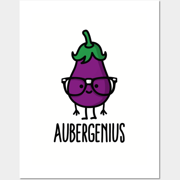 Aubergine (eggplant) + genius  =  Aubergenius Wall Art by LaundryFactory